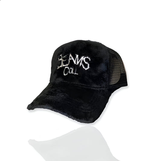 Beams Coll. Velvet Trucker Hat (Black)